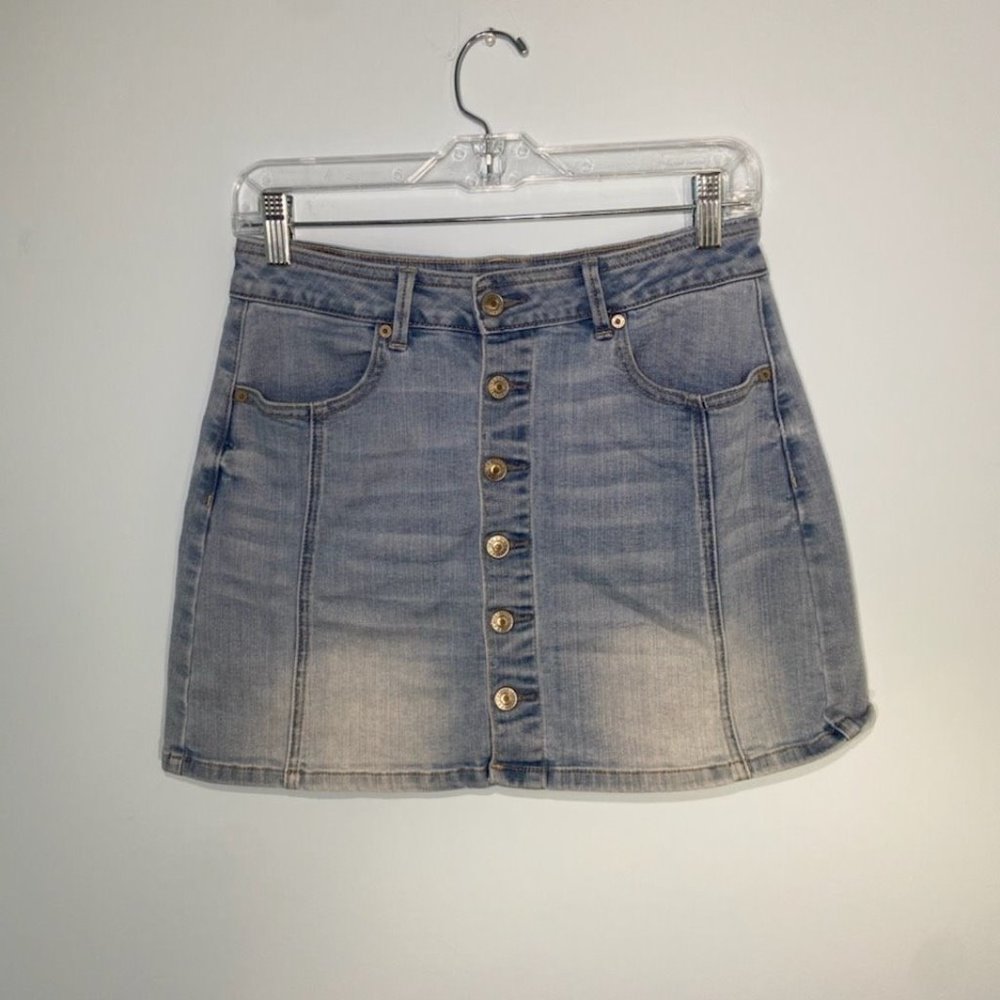 Denim Button-up Skirt